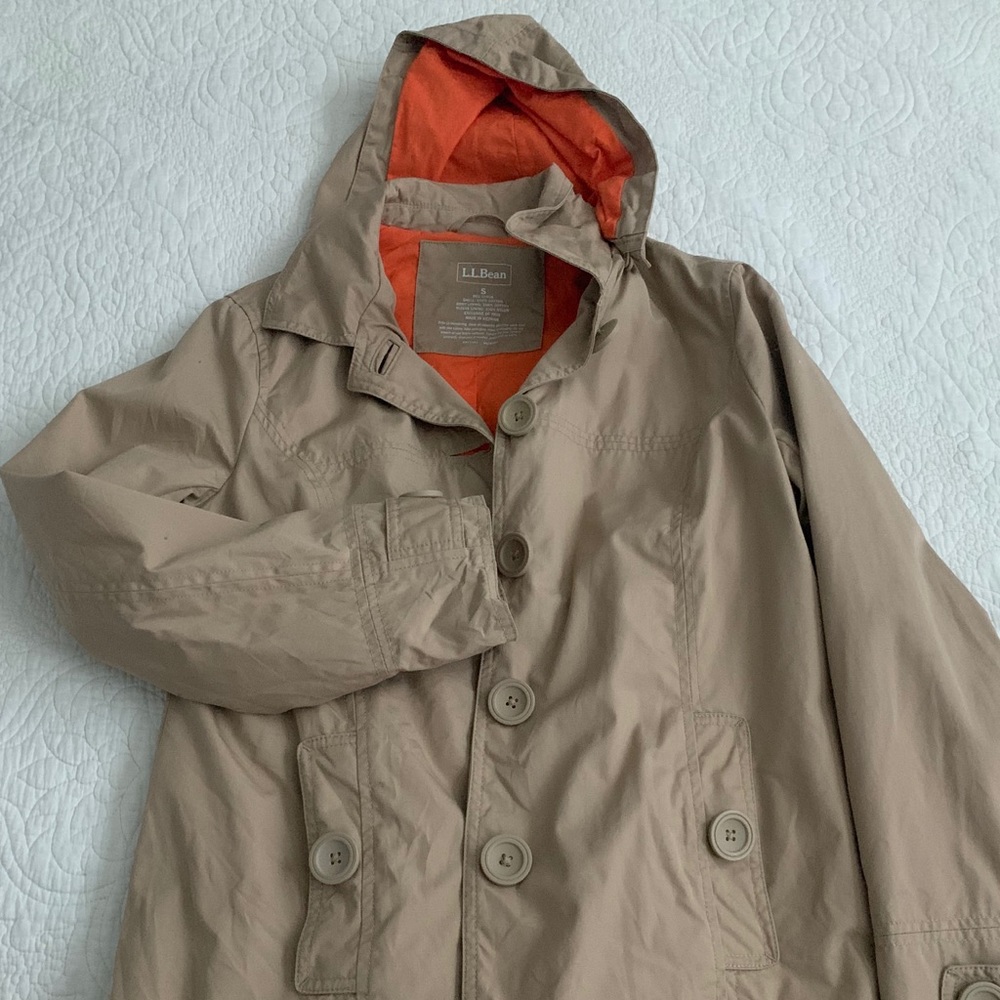 LL Bean Hooded Trench/Raincoat